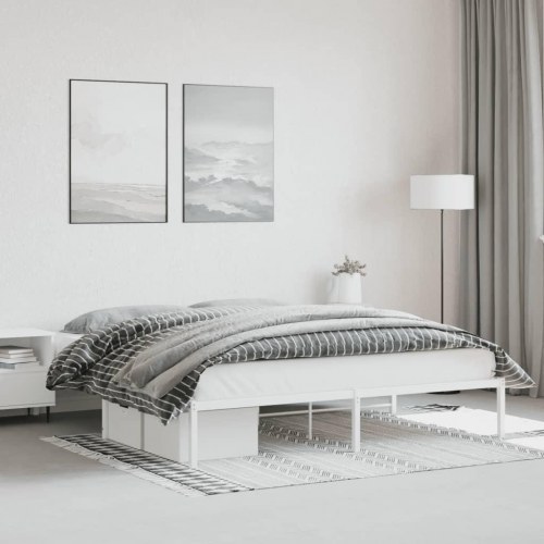 Sengeramme 183x213 cm metal hvid