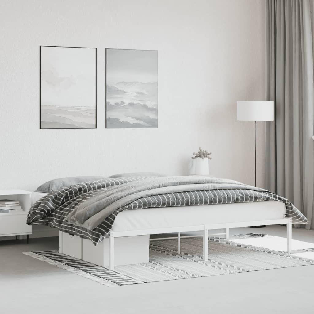 Sengeramme 183x213 Cm Metal Hvid