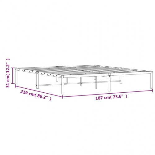 Sengeramme 183x213 cm metal hvid