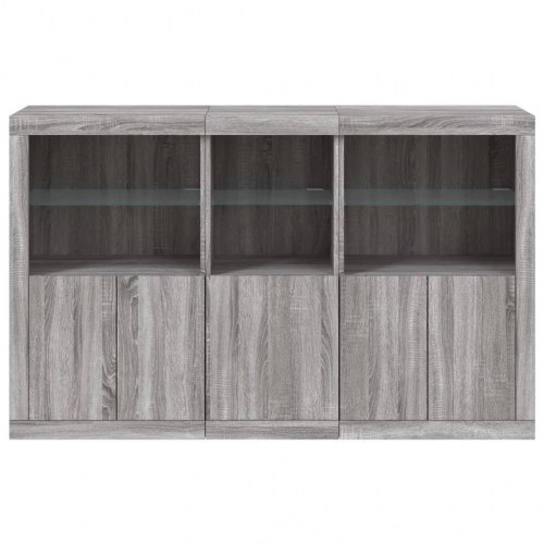 Skænk med LED-lys 162×37×100 cm - grå sonoma-eg