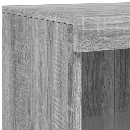 Skænk med LED-lys 162×37×100 cm - grå sonoma-eg