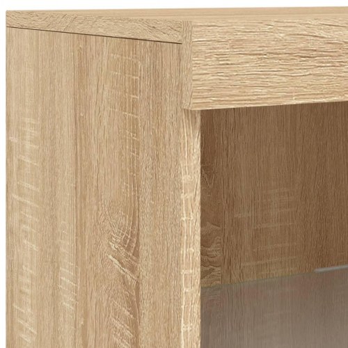 Skænk med LED-lys 181,5×37×100 cm - sonoma-eg