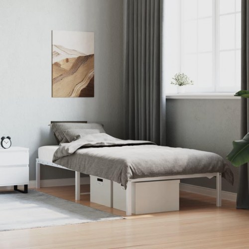 Sengeramme i metal 90 x 190 cm - hvid