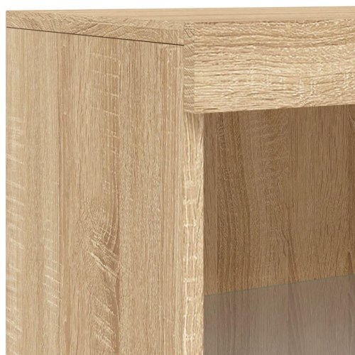 Skænk med LED-lys 181,5×37×100 cm - sonoma-eg