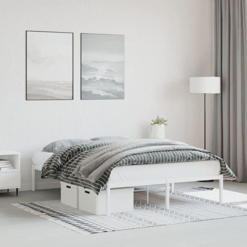 Sengeramme 140x190 cm metal hvid