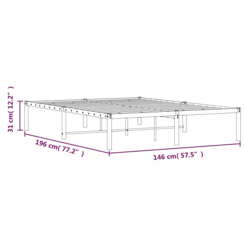 Sengeramme 140x190 cm metal hvid