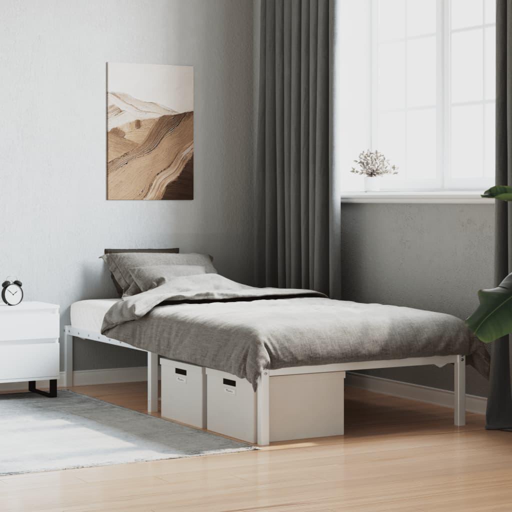 Sengeramme i metal - 100 x 190 cm, hvid