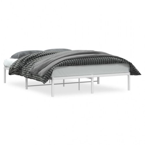 Sengeramme 160 x 200 cm i metal - hvid