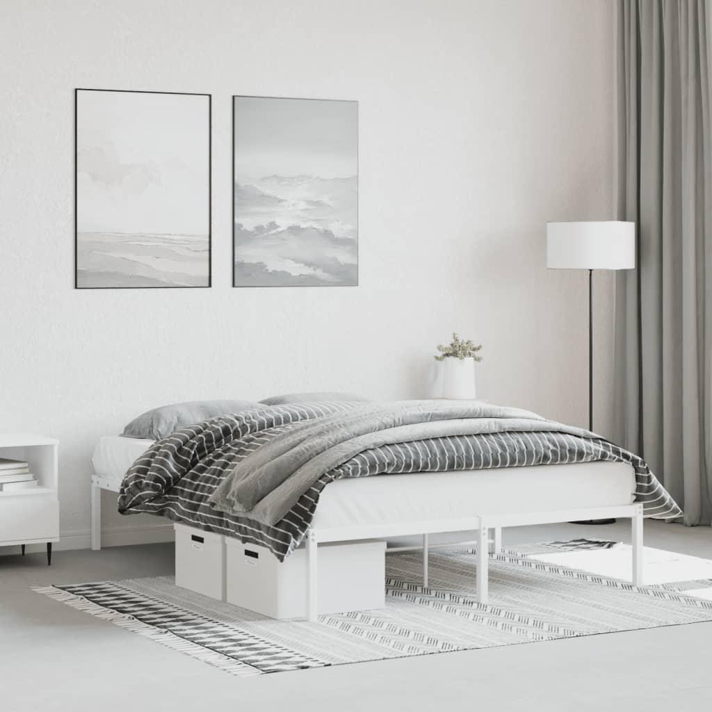 Sengeramme i metal 140 x 200 cm - hvid