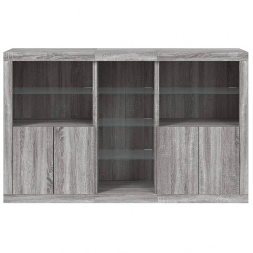 Skænk med LED-lys 162×37×100 cm - grå sonoma-eg