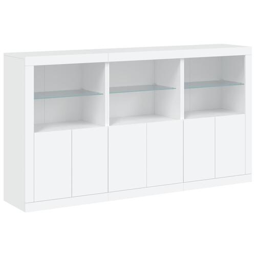 Skænk med LED-lys 181,5x37x100 cm hvid