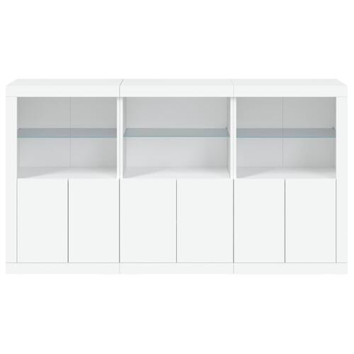 Skænk med LED-lys 181,5x37x100 cm hvid