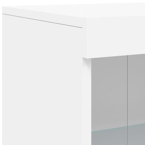 Skænk med LED-lys 181,5x37x100 cm hvid