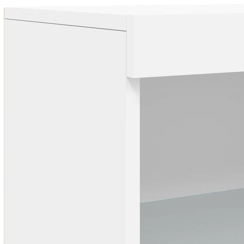 Skænk med LED-lys 181,5x37x100 cm hvid