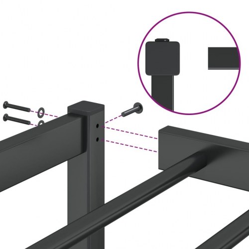 Sengeramme 90x200 cm metal sort