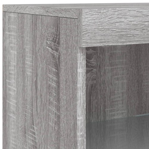 Skænk med LED-lys 181,5×37×100 cm - grå sonoma-eg