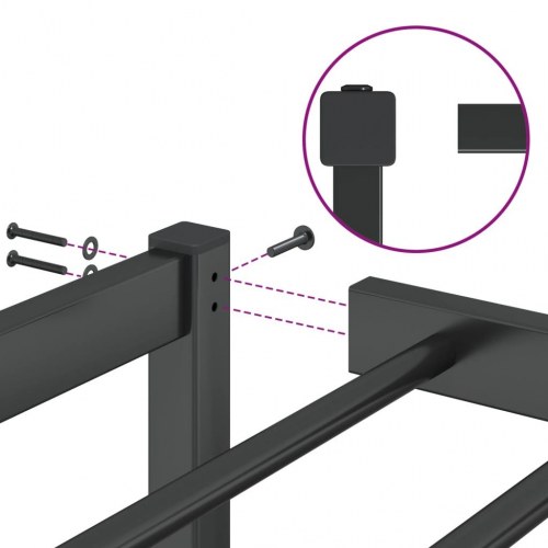 Sengeramme 107x203 cm metal sort