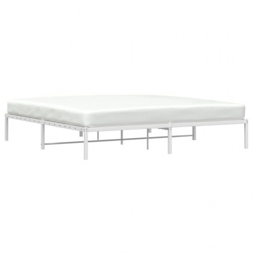 Sengeramme i metal 193 x 203 cm - hvid platformsseng