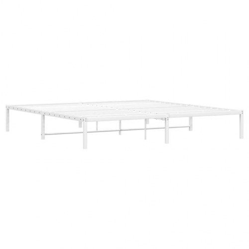Sengeramme i metal 193 x 203 cm - hvid platformsseng