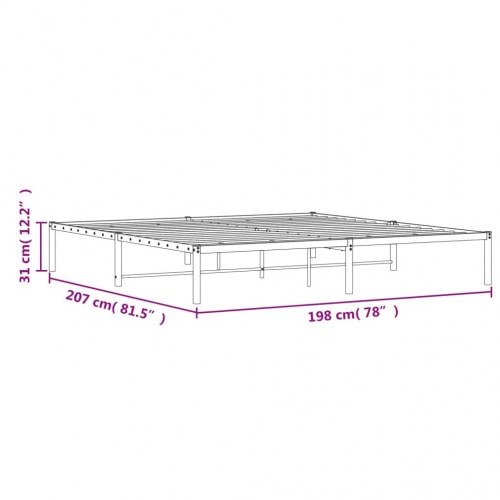 Sengeramme i metal 193 x 203 cm - hvid platformsseng