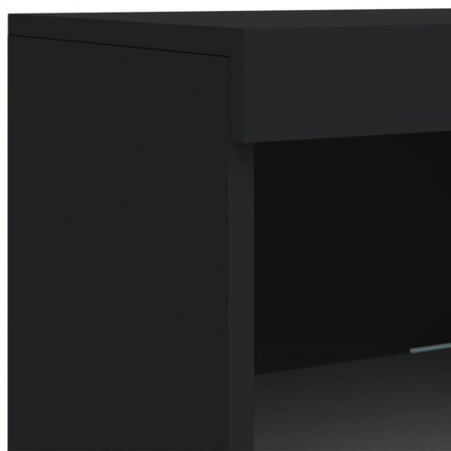 Skænk med LED-lys 162x37x100 cm sort