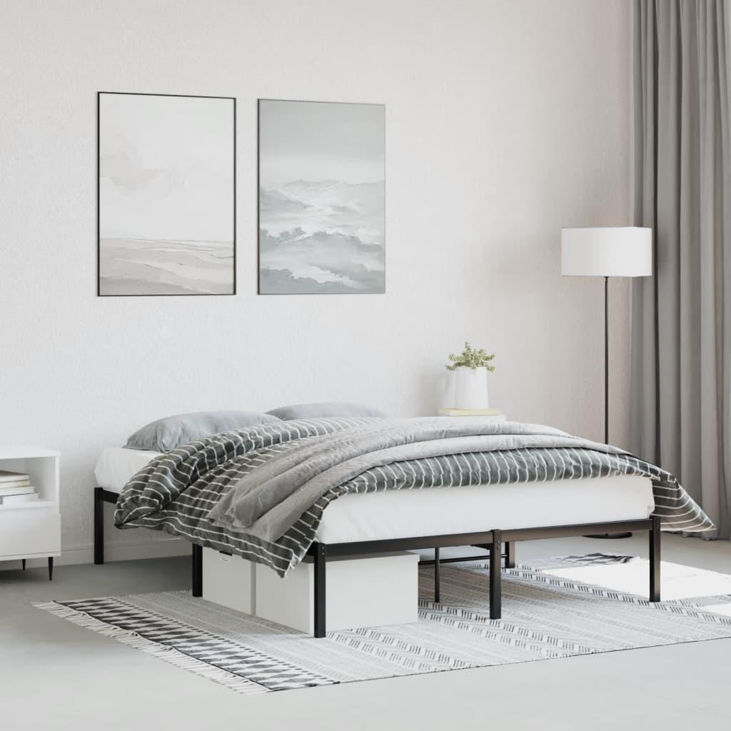 Sengeramme i metal - 140 x 200 cm, sort