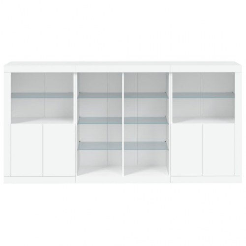 Skænk med LED-lys 202×37×100 cm - hvid