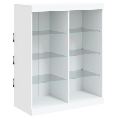 Skænk med LED-lys 202×37×100 cm - hvid