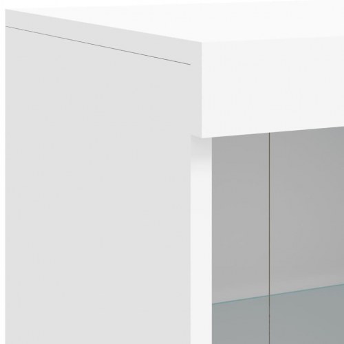 Skænk med LED-lys 202×37×100 cm - hvid