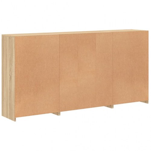 Skænk med LED-lys 202×37×100 cm - sonoma eg