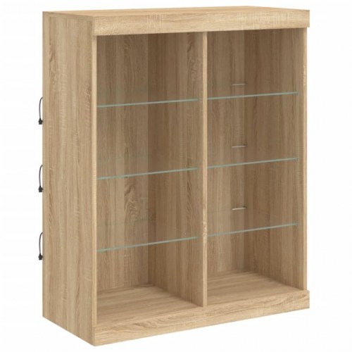 Skænk med LED-lys 202×37×100 cm - sonoma eg
