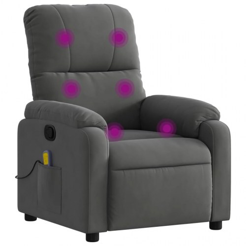 Massagestol i mikrofiberstof - mørkegrå