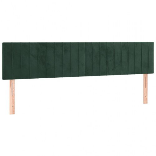 Kontinentalseng med madras og LED-lys 180×200 cm - fløjl, mørkegrøn