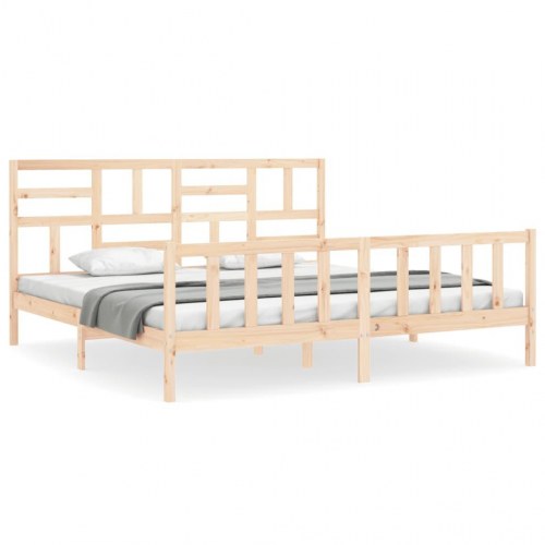 Sengeramme med sengegavl Super King 180 x 200 cm - massivt fyrretræ