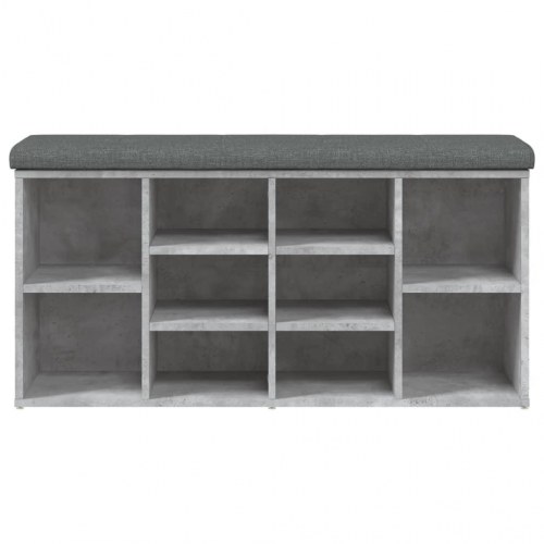 Skobænk med hynde 102 x 32 x 50 cm - betongrå