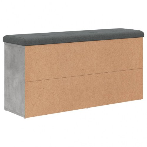 Skobænk med hynde 102 x 32 x 50 cm - betongrå