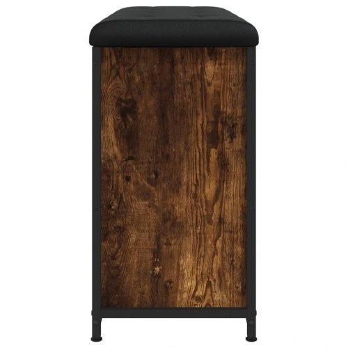 Skobænk med vippeskuffe 82×32×56 cm - røget egetræsfarve