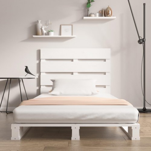 Sengeramme 90x190 cm Single massivt fyrretræ hvid