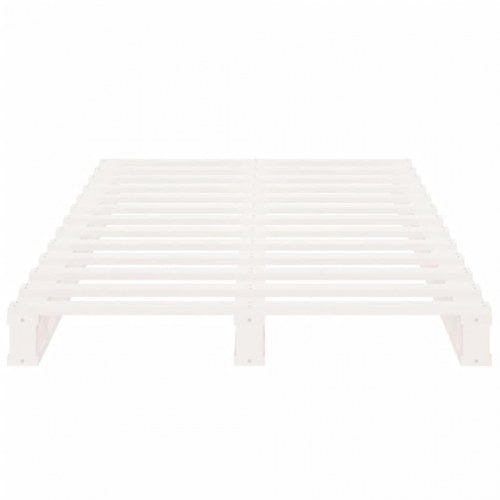 Sengeramme 90x190 cm Single massivt fyrretræ hvid