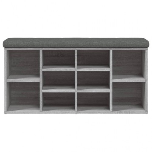 Skobænk med hynde 102 x 32 x 50 cm - grå sonoma-eg