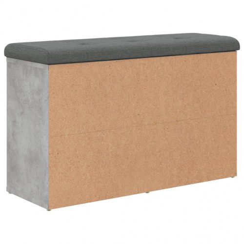 Skobænk med hynde 82 x 32 x 50 cm - betongrå