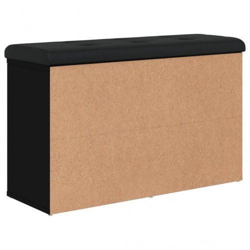 Skobænk 82x32x50 cm konstrueret træ sort