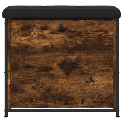 Skobænk med vippeskuffe 62×32×56 cm - røget egetræsfarve
