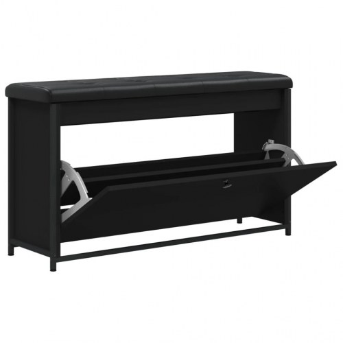 Skobænk med vippeskuffe 102x32x56 cm sort