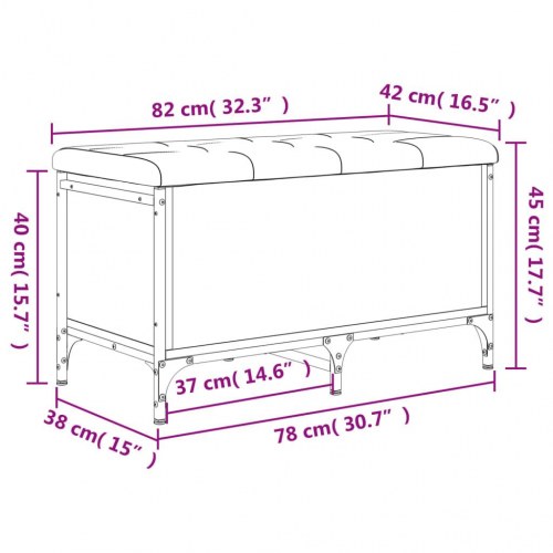 Skobænk 82x42x45 cm konstrueret træ røget egetræsfarve