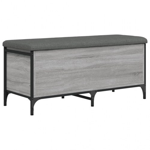 Opbevaringsbænk 102×42×45 cm - grå sonoma-eg med hynde