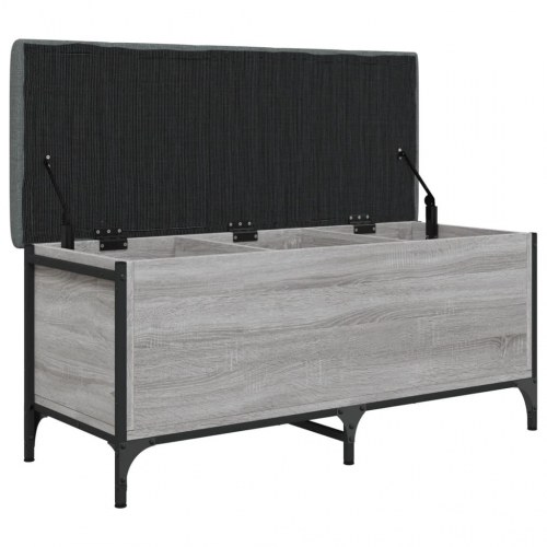 Opbevaringsbænk 102×42×45 cm - grå sonoma-eg med hynde