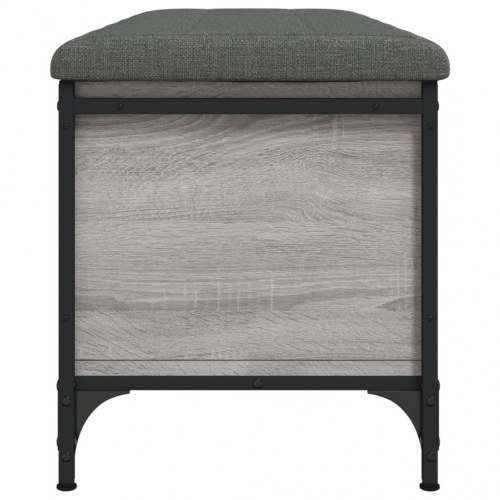 Opbevaringsbænk 102×42×45 cm - grå sonoma-eg med hynde