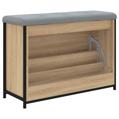 Skobænk med vippeskuffe 82x32x56 cm sonoma-eg