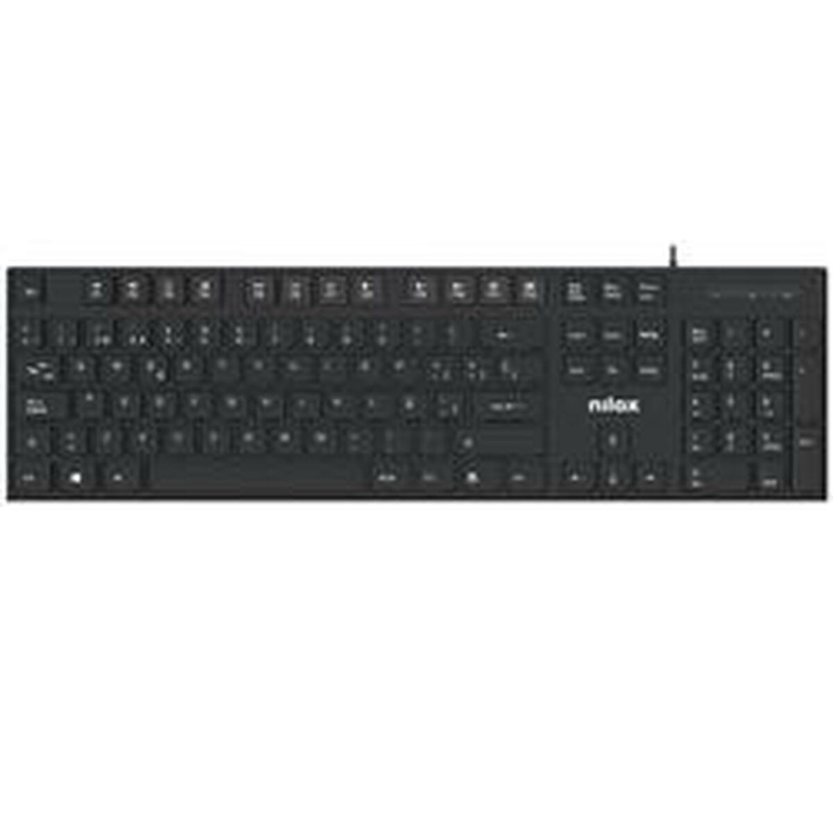 Tastatur Nilox Nxkbe000012 Sort Spansk Qwerty